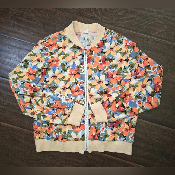 SHEIN Jackets Coats Shein Girls Floral Full Zip Bomber